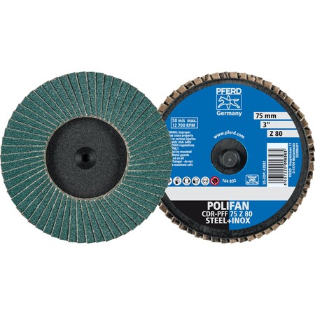 3 POLIFAN Mini Flap Disc - Flat - Zirconia - 80 Grit 10PK